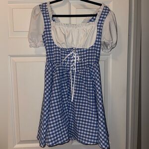 Blue and White Gingham Dress